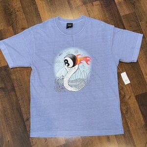 NWT Huf Graphic T-Shirt with unique Snake 8 ball flame design (size MED)